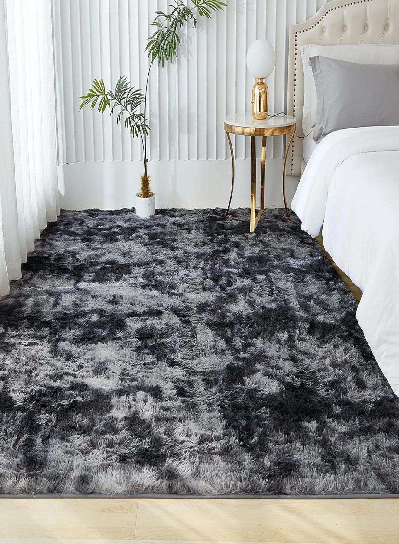 GOOTOY Modern Area Rug Non-Slip Soft Fluffy Floor Carpet for Living Room Bedroom (Grey, 120 cm x 160 cm) toz2u