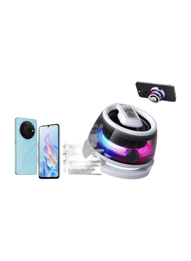 Premium 5G Smartphone 12GB RAM 128GB Storage with Magnetic Portable Bluetooth Speaker Bundle (Glacial Blue, 128GB) yxeya