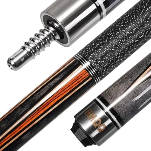 HMQQ Premium Maple Pool Cue Stick 147cm Billiard Cue with 13mm Leather Tip and Adjustable Weight System (Black, 147cm) r5h88