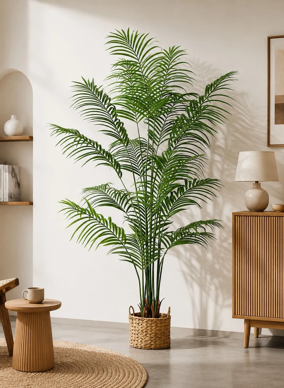 Zvezvia Large Artificial Areca Palm Tree Potted Plant for Modern Home and Office Decor (150 cm) zonz7