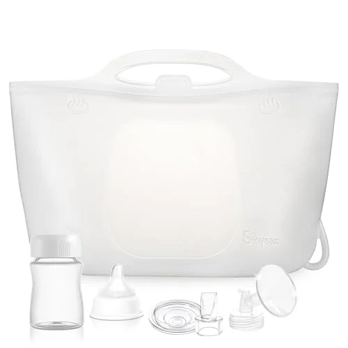 Sicyeast Microwave Steam Sterilizer Bags Premium Silicone Reusable Sanitizing Pouch for Baby Feeding Accessories (Clear, 2000 mL) 3kl8y