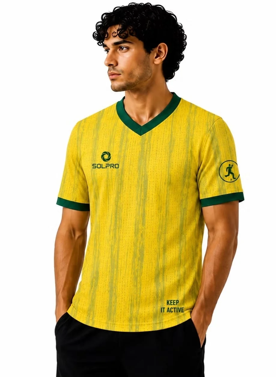 SOLPRO Football Fan Team Jersey Premium Breathable Sports Shirt for Men & Women (Brazil Print, Adult) e852v