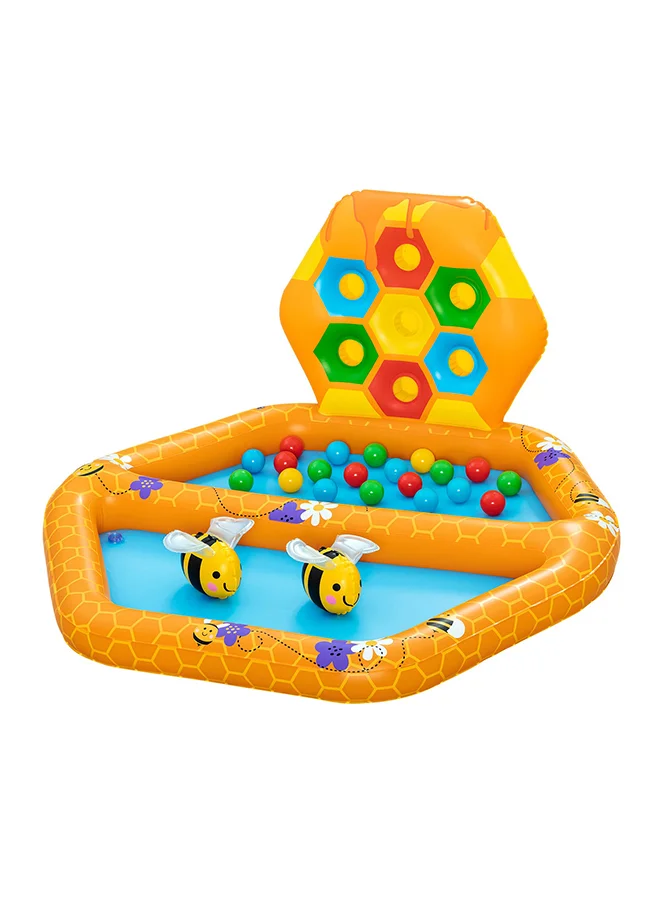 Inflatable Beehive Baby Pool and Ball Pit Activity Center for Toddlers (Yellow, 127cm x 119cm x 61cm) wzebh