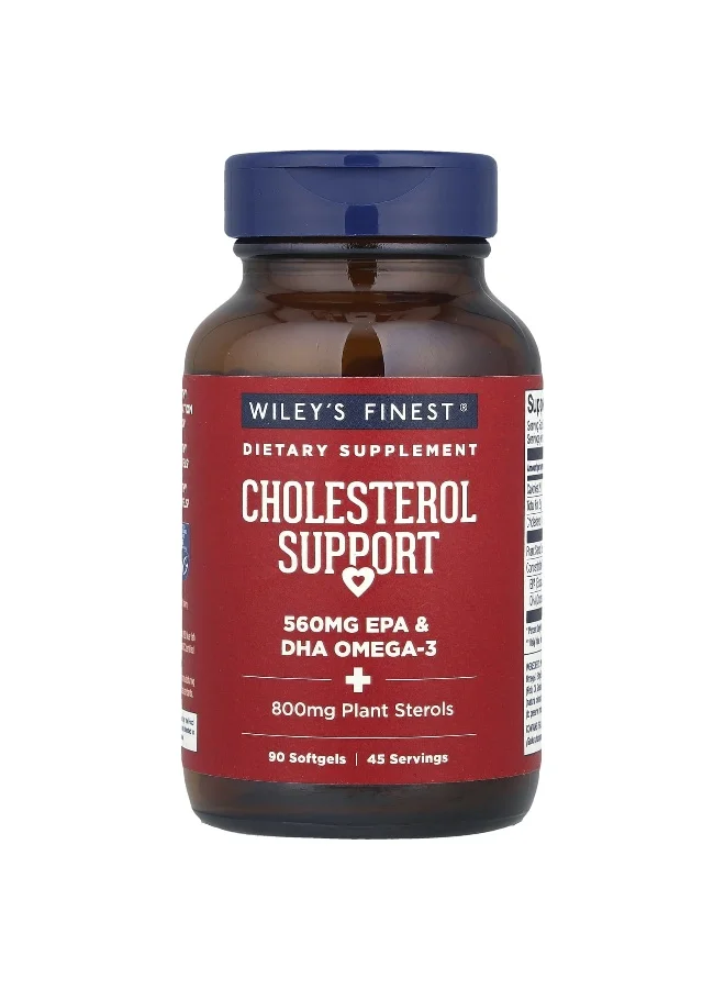 Wiley's Finest Cholesterol Support Supplement (Premium Omega-3 Formula, 90 Softgels) y659h