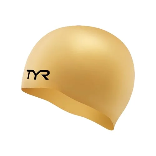 Premium Silicone Swim Cap Durable Low Drag Training Accessory for Men and Women (Gold, One Size) ugny5