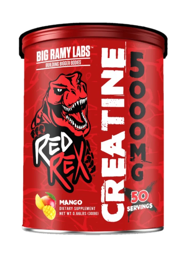 RED REX Creatine Monohydrate Powder Premium Mango Flavor (300g) for Muscle Recovery and Performance zgt9f