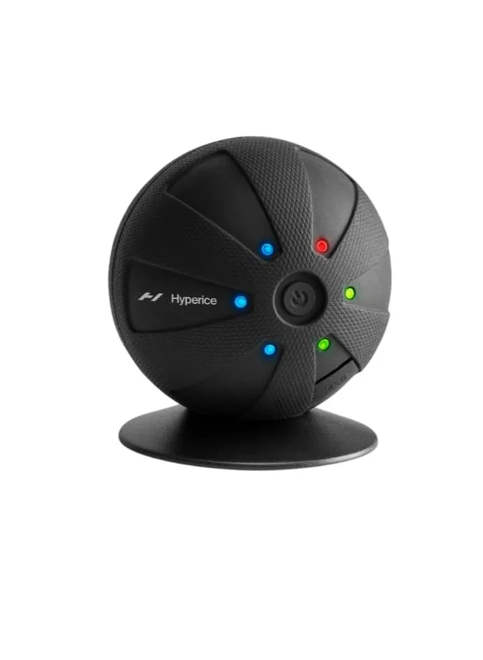 Premium Vibrating Massage Ball for Muscle Recovery and Myofascial Release (Black, 9 cm) heatq
