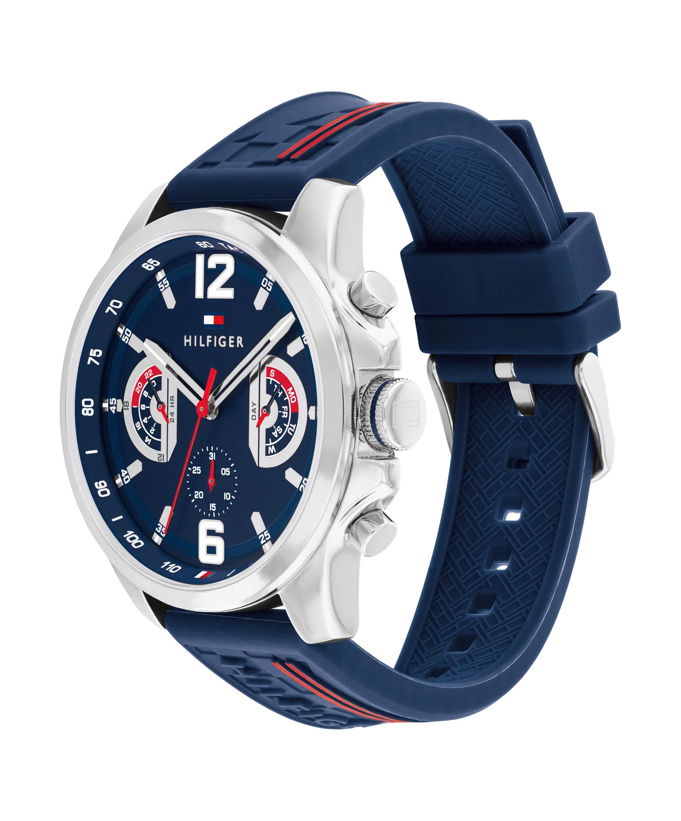 Premium Multifunction Quartz Watch for Men with Silicone Strap and Durable Zinc Alloy Case (42mm) wfv60