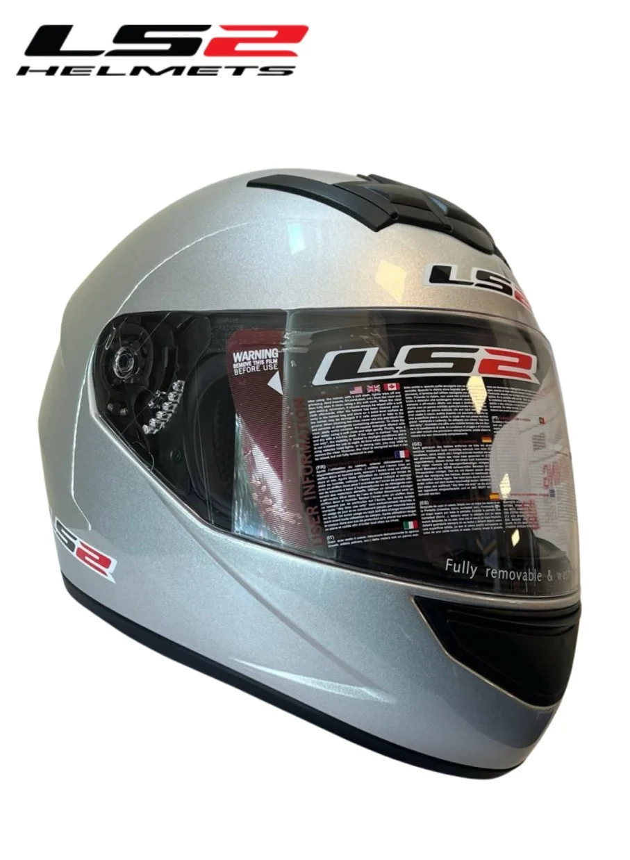 Premium Full Face Motorcycle Helmet Aerodynamic Lightweight Safety Gear (Silver, Extra Large) 21z8f
