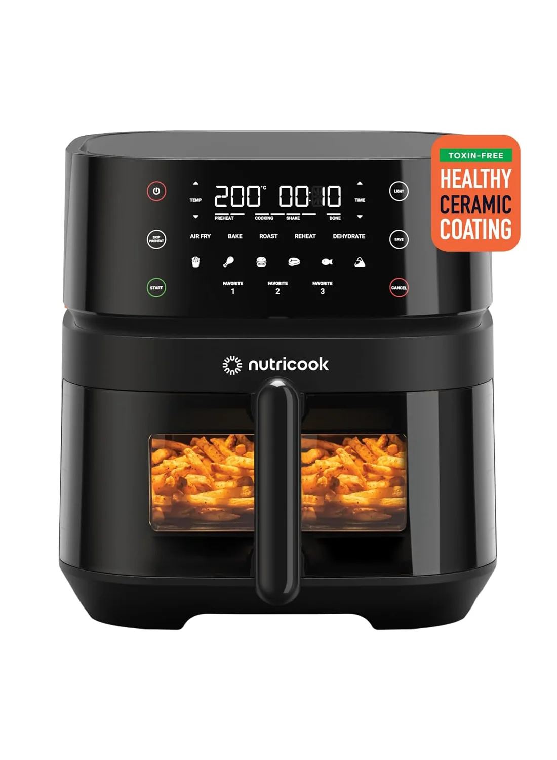 Nutricook Air Fryer 3 Vision Digital Healthy Cooking Appliance (Black, 5.7 L) h7q3g