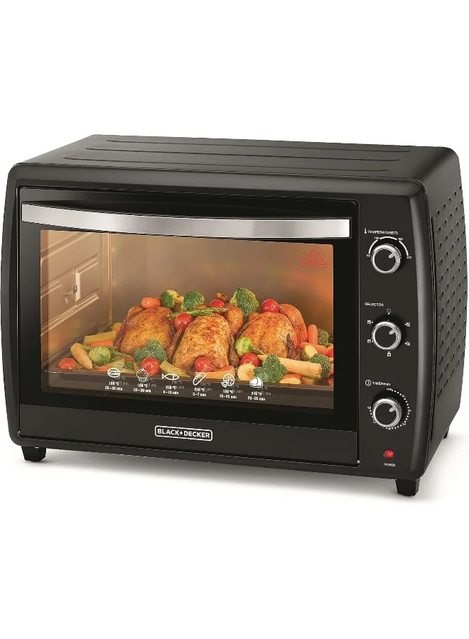 Premium Convection Toaster Oven with Rotisserie Function and Adjustable Thermostat (Black, 70 L) 6tit3