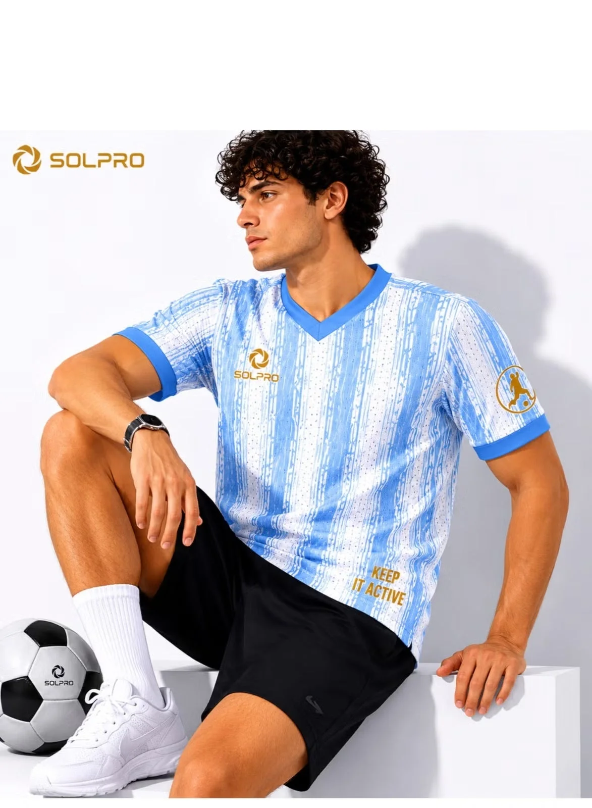 SOLPRO Football Fan Jersey Argentina National Team Style Premium Breathable Sports Apparel (Unisex, Large) jhnxq