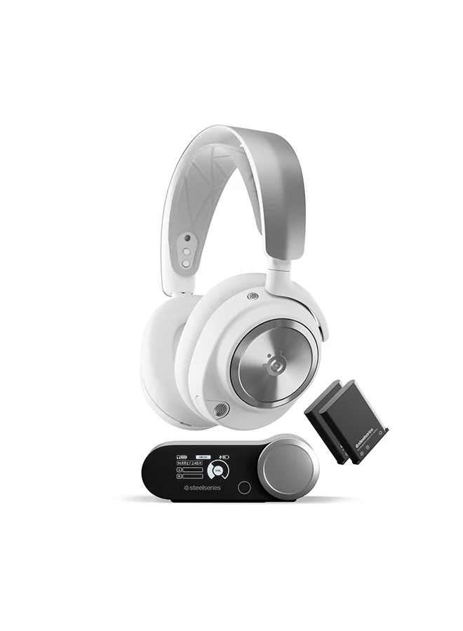 Premium Wireless Gaming Headset with Noise-Cancelling Microphone and Multi-System Compatibility (White) 3d1oa