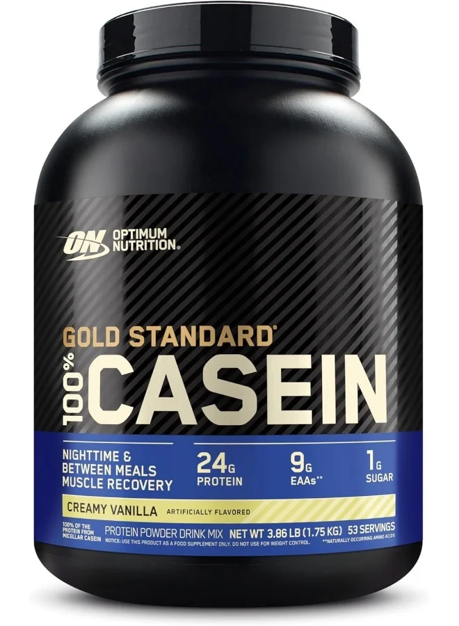 Micellar Casein Protein Powder Premium Slow Digesting Muscle Recovery Formula (Creamy Vanilla, 1.75 kg) 6gasn