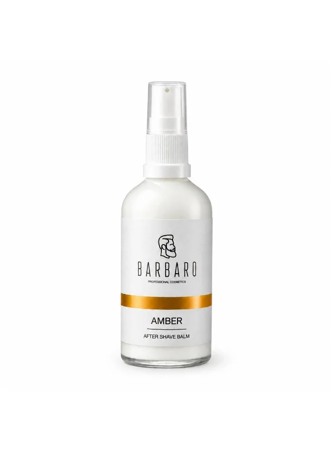 BARBARO After Shave Balm for Men Premium Soothing Post Shave Care with Amber Scent (100 mL) yj2c3