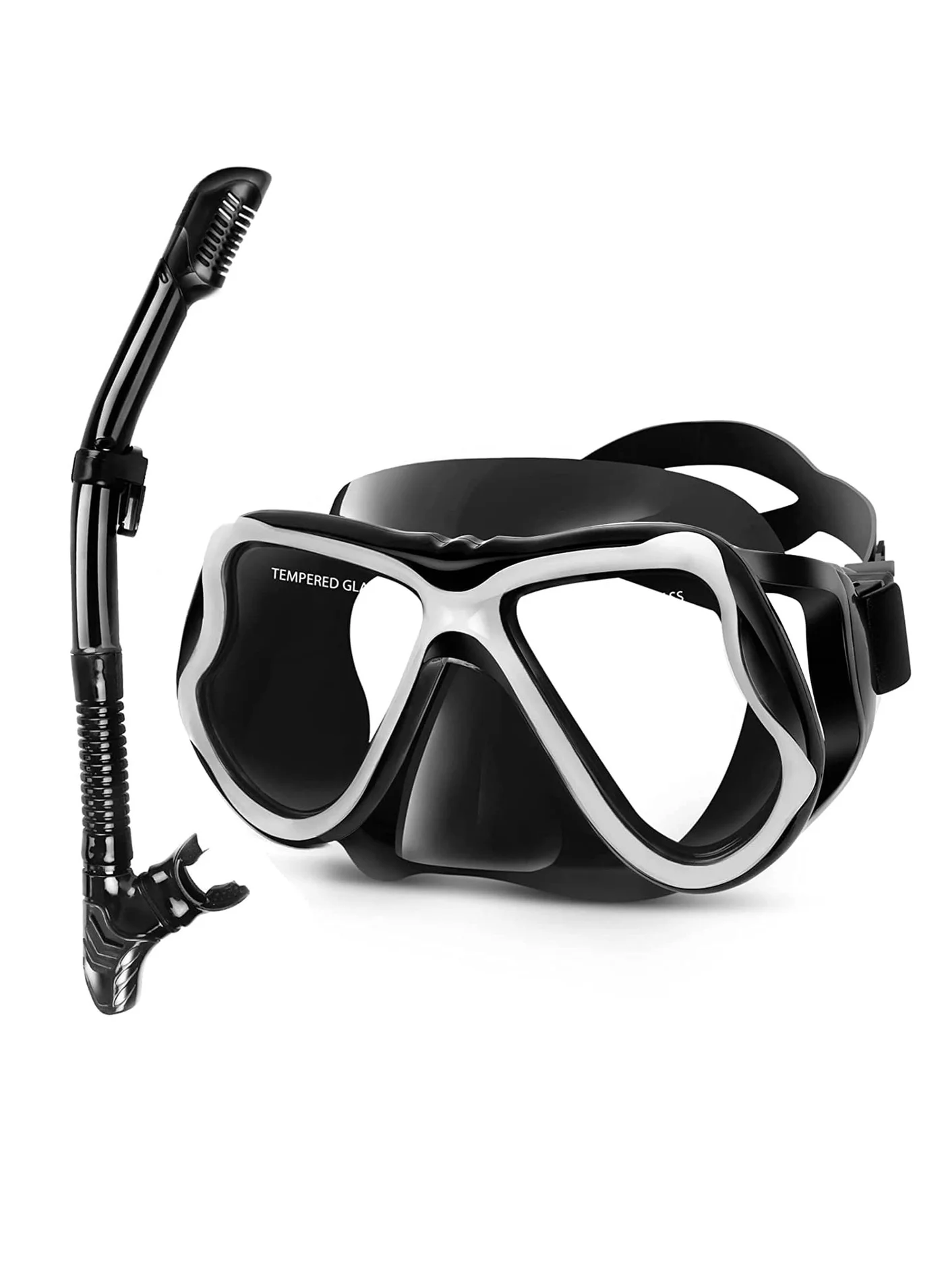 Hihonor Dry Snorkel Set Panoramic Anti-Fog Scuba Diving Mask with Adjustable Strap for Adults (One Size) l9bwl
