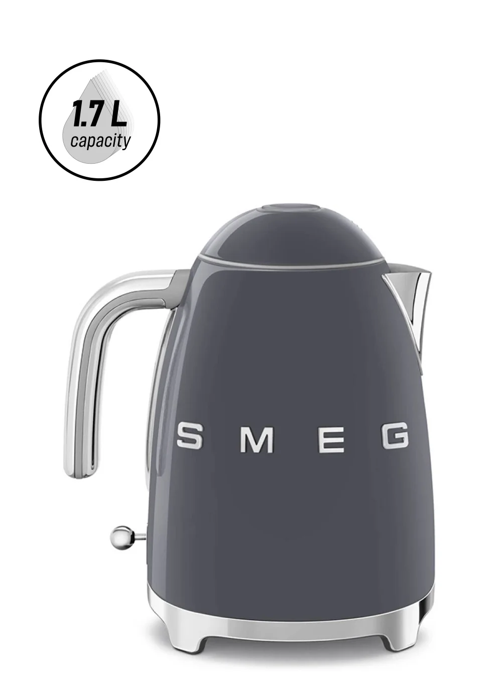 Retro Aesthetic Electric Kettle Stainless Steel Fast Boiling 2400W (Grey, 1.7 L) p6olq