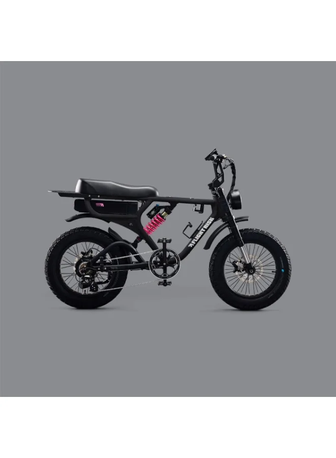 Flight Risk FR555 Electric Bike (1000W, Black) Premium Off-Road Commuter with Hydraulic Disc Brakes and GPS Tracking 014w7