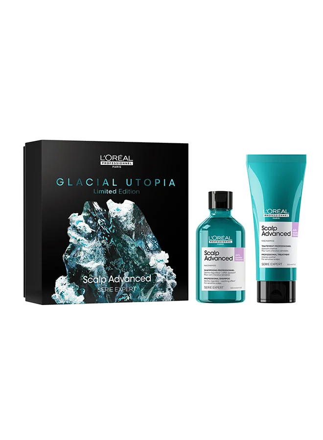 Professional Scalp Care Duo Set (Shampoo 300mL and Treatment 200mL) for Sensitive Scalp Relief eiibr