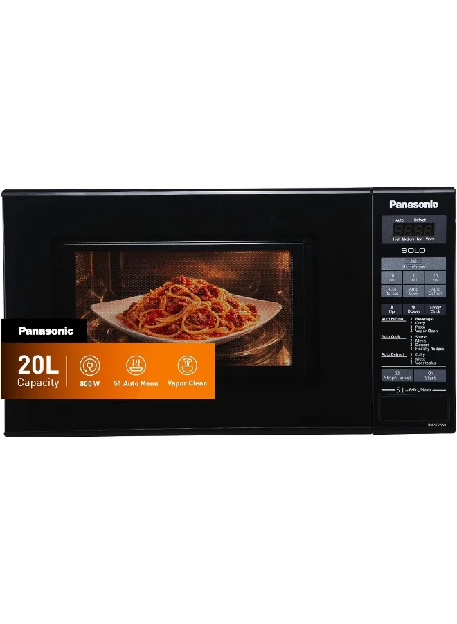 Premium Solo Microwave Oven Countertop Kitchen Appliance with Auto Reheat and Child Safety Lock (Black, 20 L) zckdx
