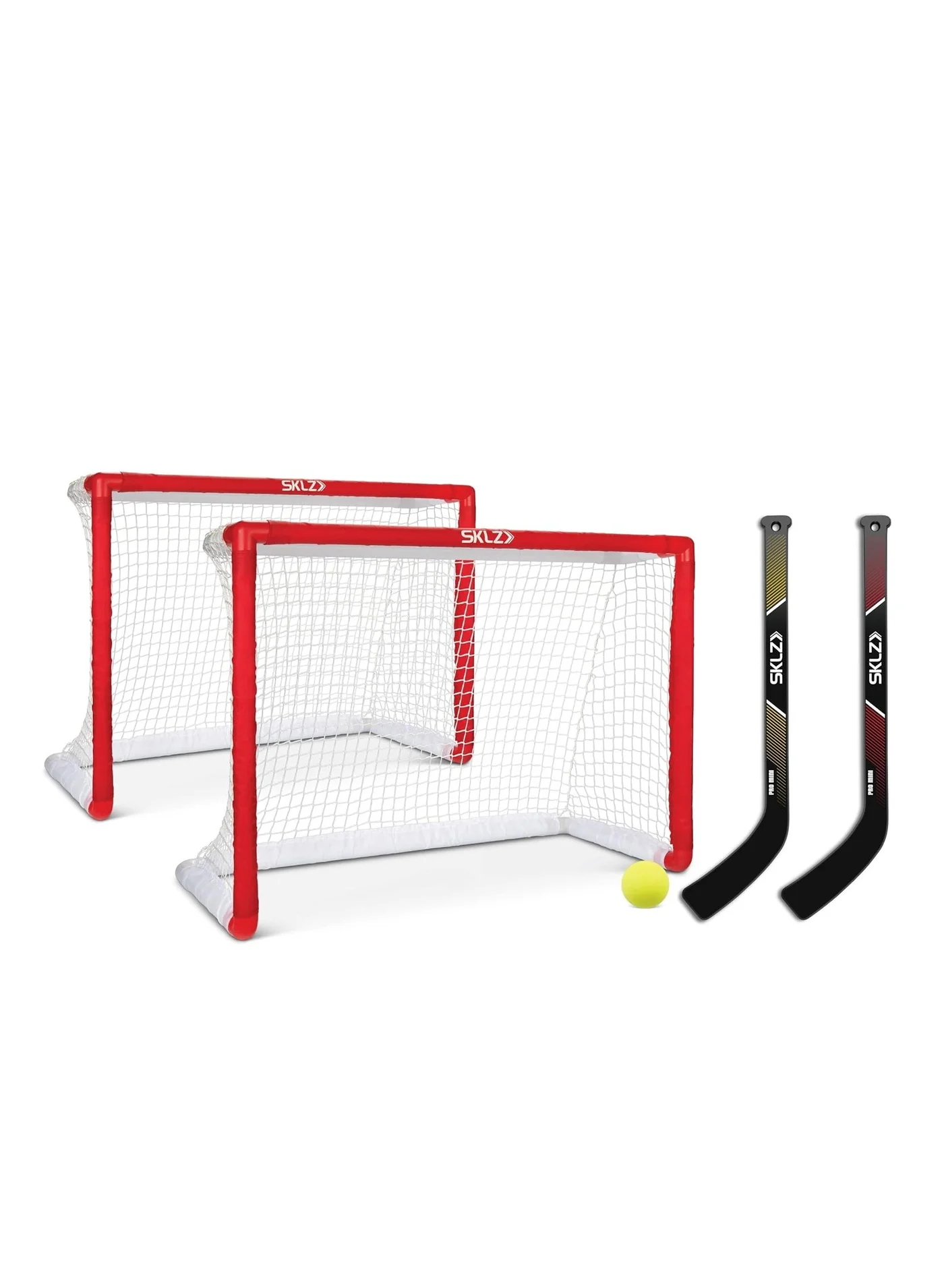 SKLZ Pro Mini Indoor Hockey Set with 2 Goals 2 Sticks and 1 Foam Ball (Compact Size) 1ij1r