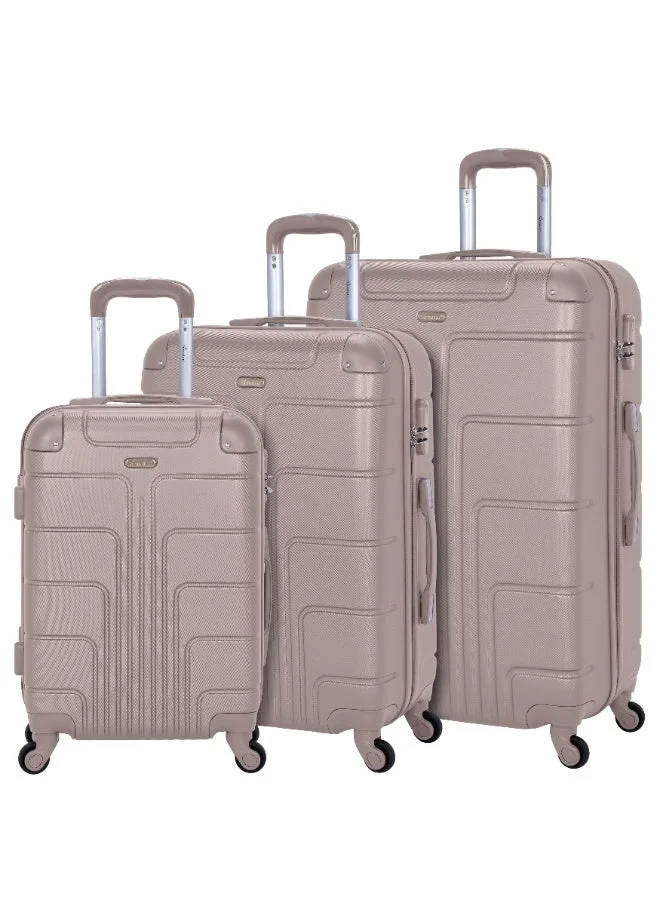 SENATOR Hard Case Travel Luggage Set Lightweight ABS Suitcase with 360 Spinner Wheels (Khaki, 3-Piece Set) rt02t