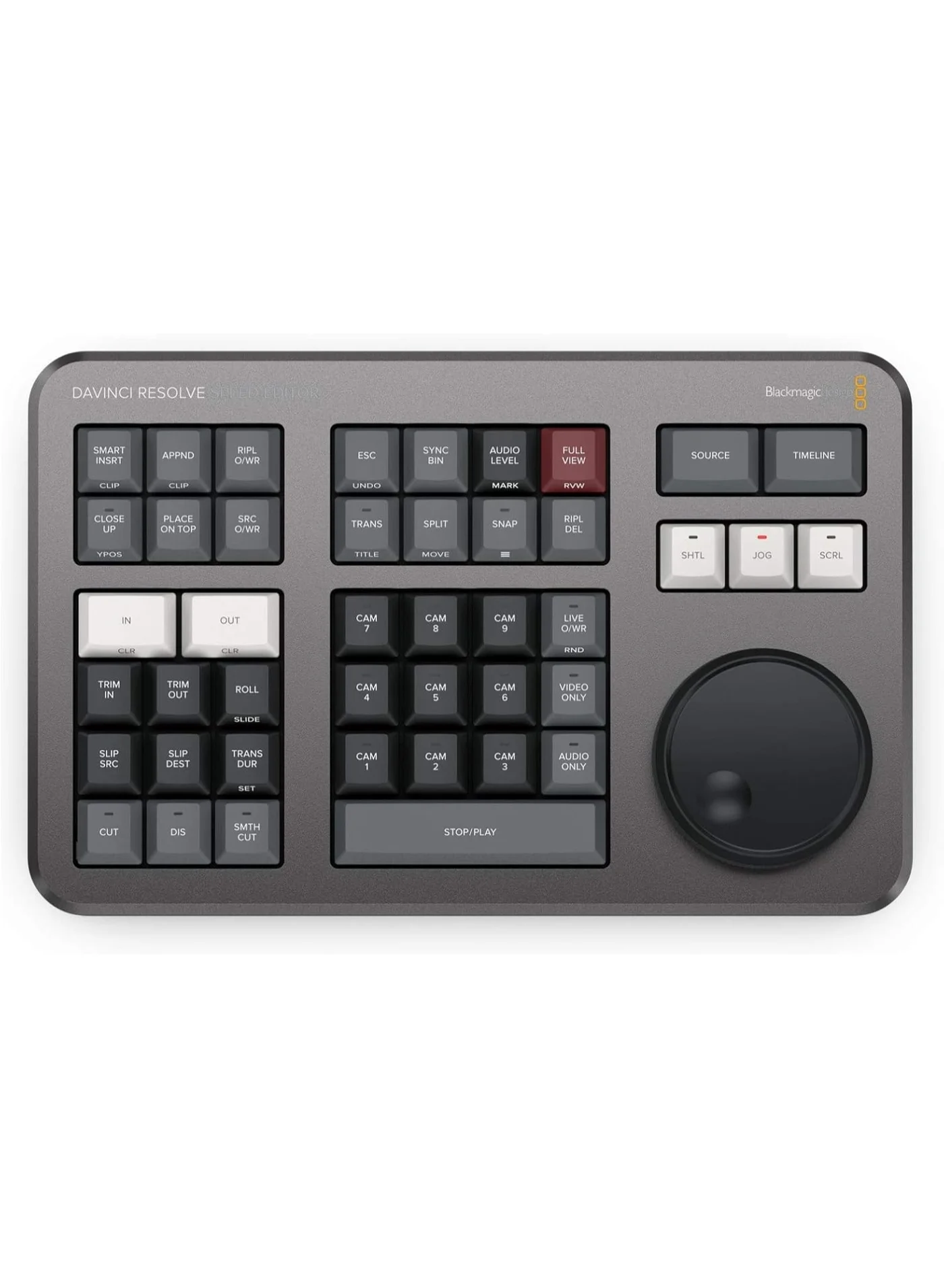 Professional Video Editing Keyboard with Metal Search Dial and Dedicated Cut Page Controls (Bluetooth and USB-C Connectivity, Compatible with Mac and Windows) hrwtd