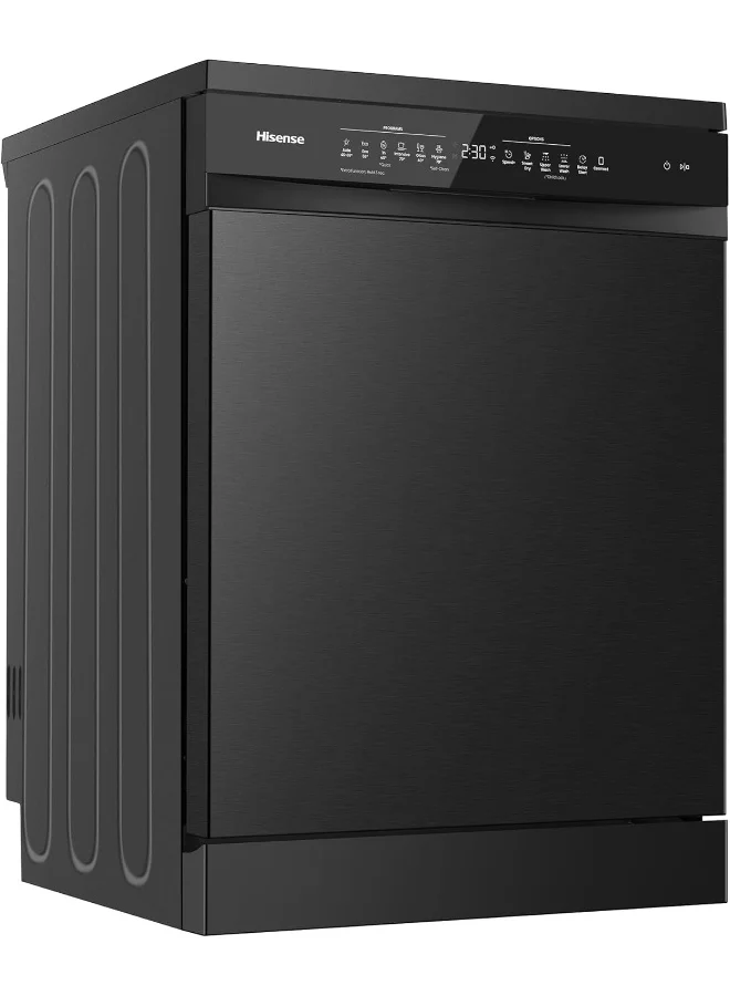 Premium Freestanding Dishwasher 16 Place Settings with Smart Dry and Corner Boost Technology (Black) meqv3