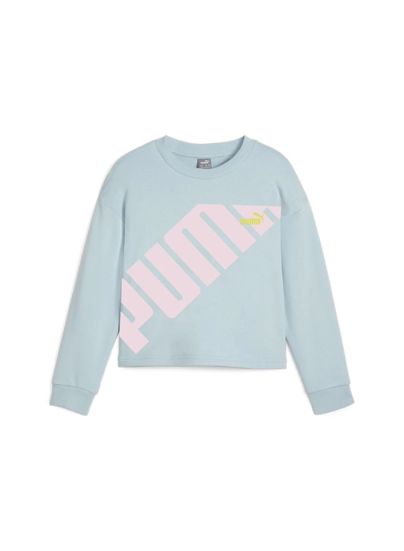 Sport Girls Blue Sweatshirt Premium Cotton Blend Crew Neck Long Sleeve Pullover (Kids) 6h038