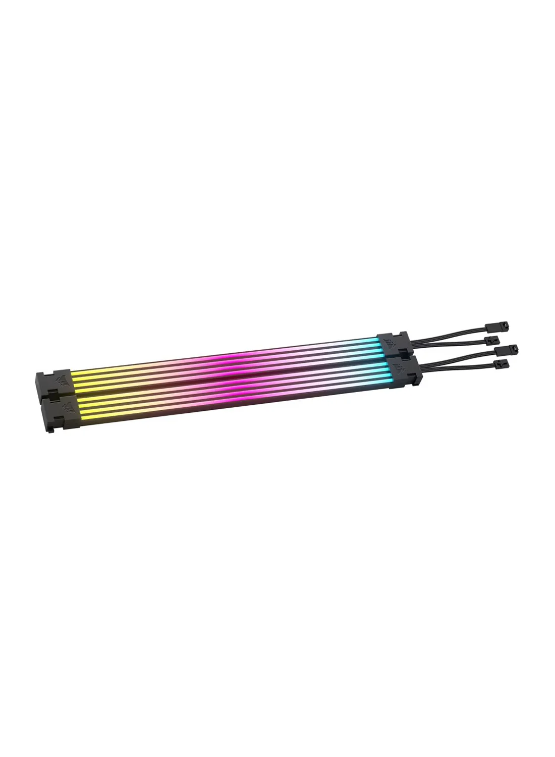 Premium ARGB PSU Cable Sleeving Kit, Addressable RGB Lighting Strips for PC Power Supply, Customizable Light Effects (Multicolour, 2 x 600mm) ys2te