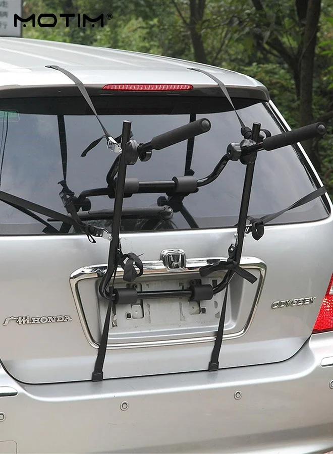 Motim Trunk-Mounted Bike Rack Foldable 2-Bike Carrier for Car Boot Universal Fit (2-Bike Capacity) 9n1tj