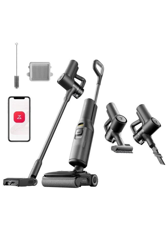 Premium 5-in-1 Cordless Wet Dry Vacuum Cleaner, Smart Hard Floor Washer with 180-Degree Lie-Flat Design and 20000Pa Suction Power (65 min Runtime) eziw4