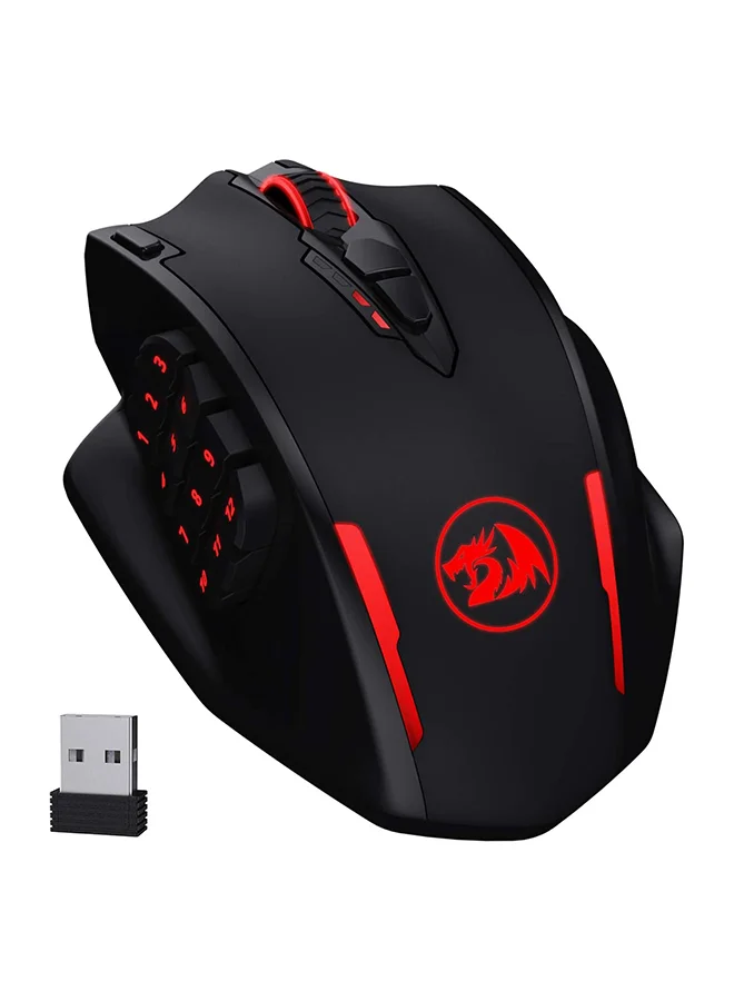 Impact Elite Wireless Gaming Mouse with 16 Programmable Buttons, 16,000 DPI Sensor, RGB Lighting, Ergonomic Design for MMO and MOBA (Black) d8fe6