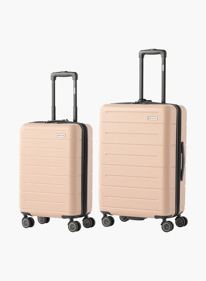Wave Textured Hardcase Luggage Trolley with Retractable Handle (24 inches, Check-in Bag) f8rvp