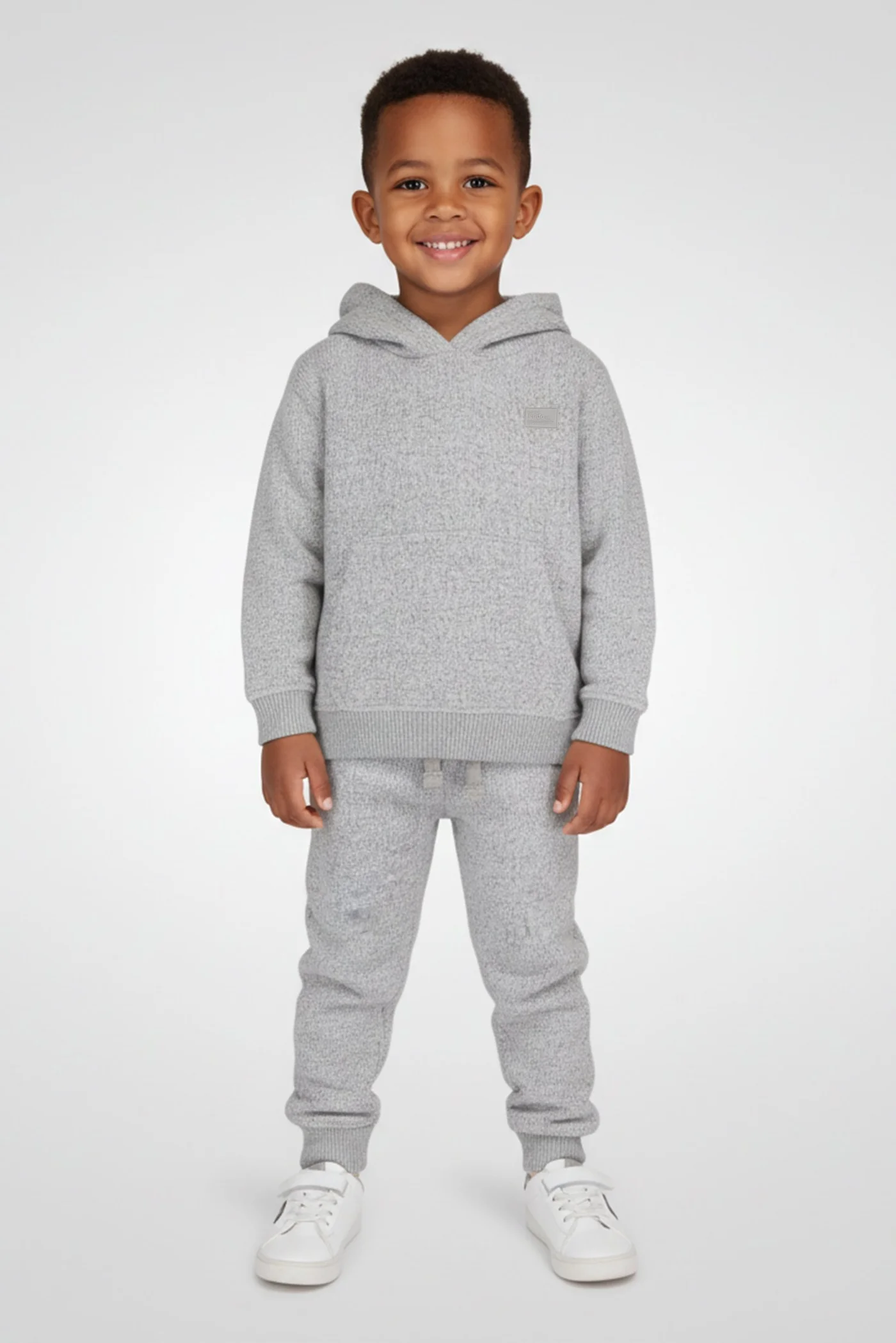 Fudo Toddlers Boy 2-Piece Long Sleeve Hoodie and Jogger Pants Set (Light Heather Grey, 2T) 6st75