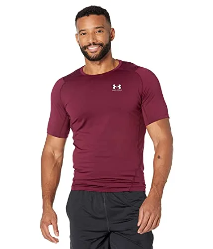 Premium Athletic Compression Short Sleeve T-Shirt Moisture-Wicking Base Layer (Maroon, X-Large) pjkde