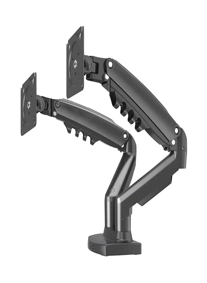 Skilltech F160 Premium Dual Monitor Gas Spring Arm Full Motion Desk Mount (Fits 17-27 Inch Screens, Supports 2-9kg) khxgy