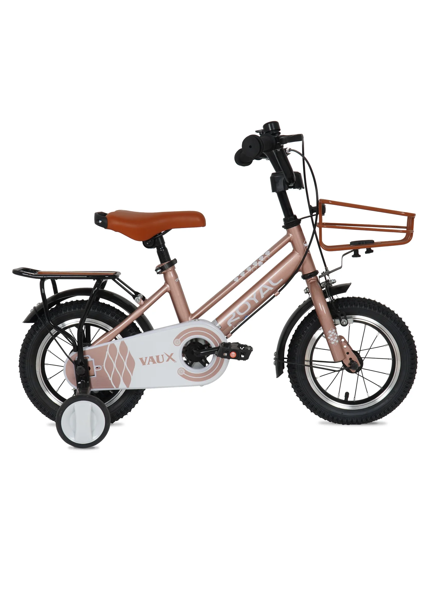 Vaux Kids Road Bike (12 Inch, Rose Gold) Adjustable Seat Lightweight Steel Frame 90i0k