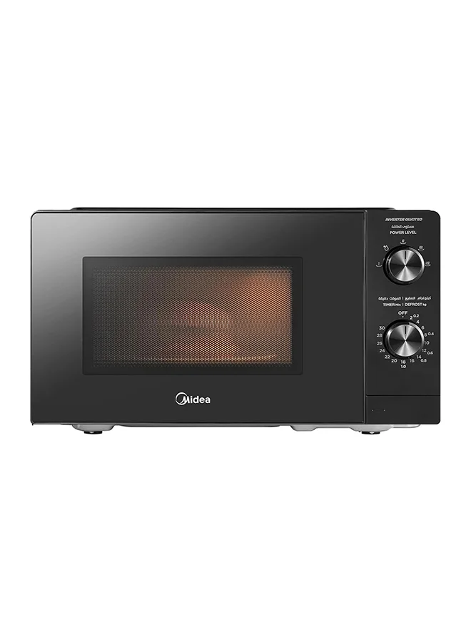Midea Solo Microwave Oven 20L 700W Freestanding Countertop Appliance with Defrost Function and Push Button Door (Black, 20 L) g1l6r
