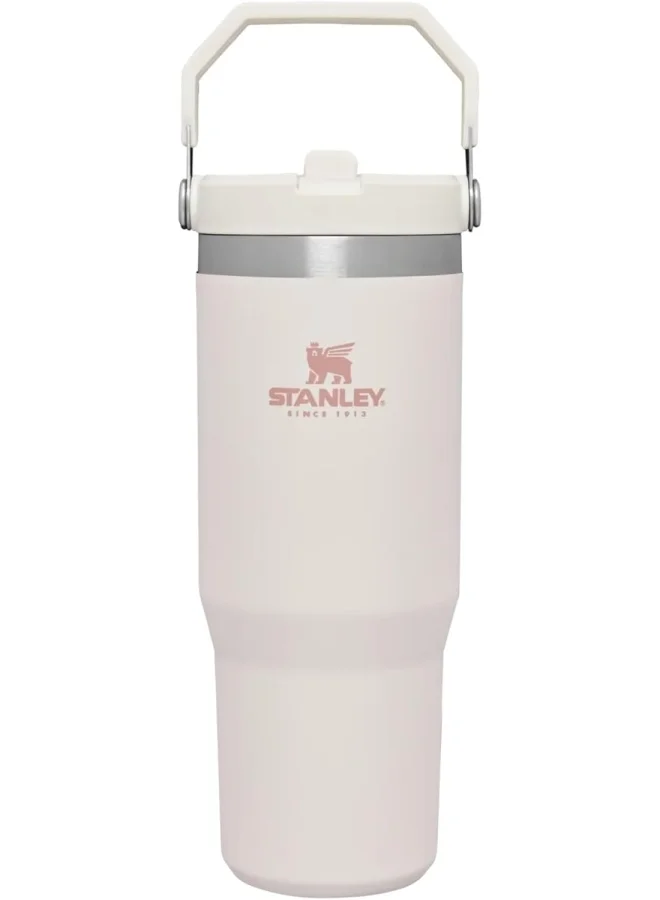 Premium Insulated Flip-Straw Water Bottle Leak-Proof Travel Tumbler (Rose Quartz, 890 mL) txono