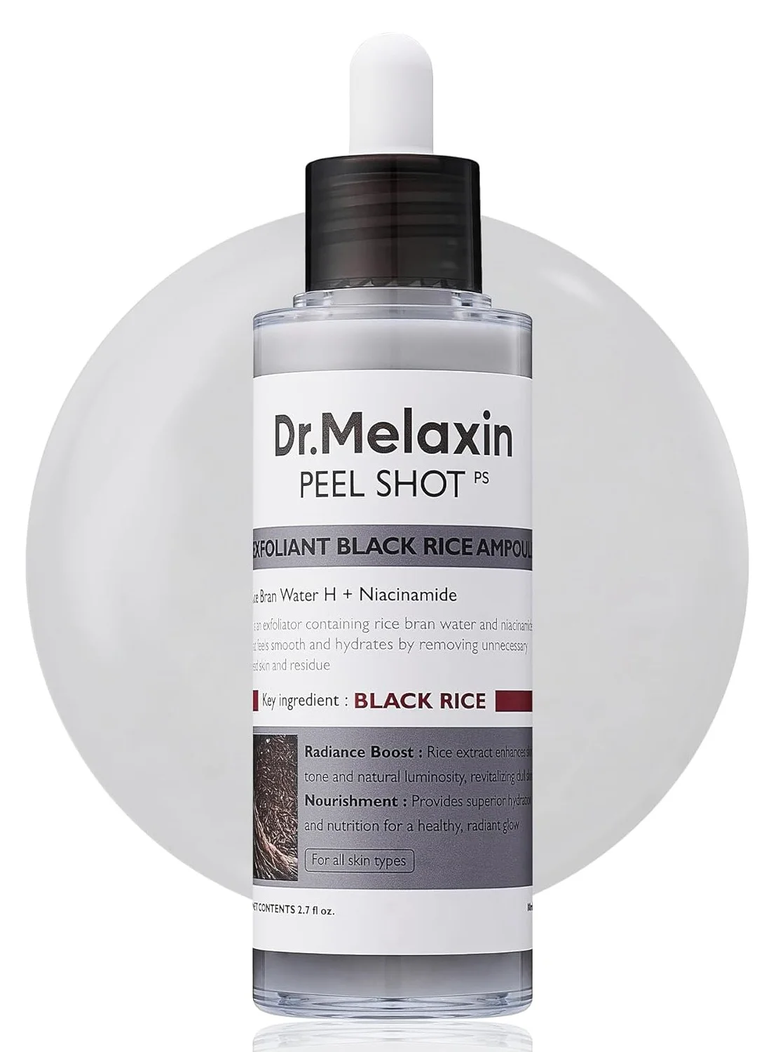 Dr. Melaxin Peel Shot Glow Black Rice Peeling Ampoule (Premium Exfoliating Serum for Radiant Skin, 80 mL) 0l0yc