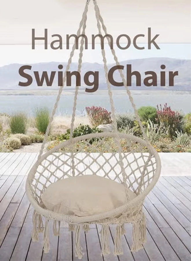 Eworld Hanging Hammock Chair Swing for Indoor and Outdoor Patio with Adjustable Height and Hardware Kit (120 cm) ajsl9