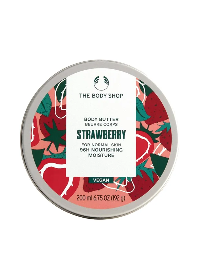 Strawberry Body Butter Premium Moisturizing Cream for Dry Skin with Cold-Pressed Seed Oil (200 mL) nq4pf