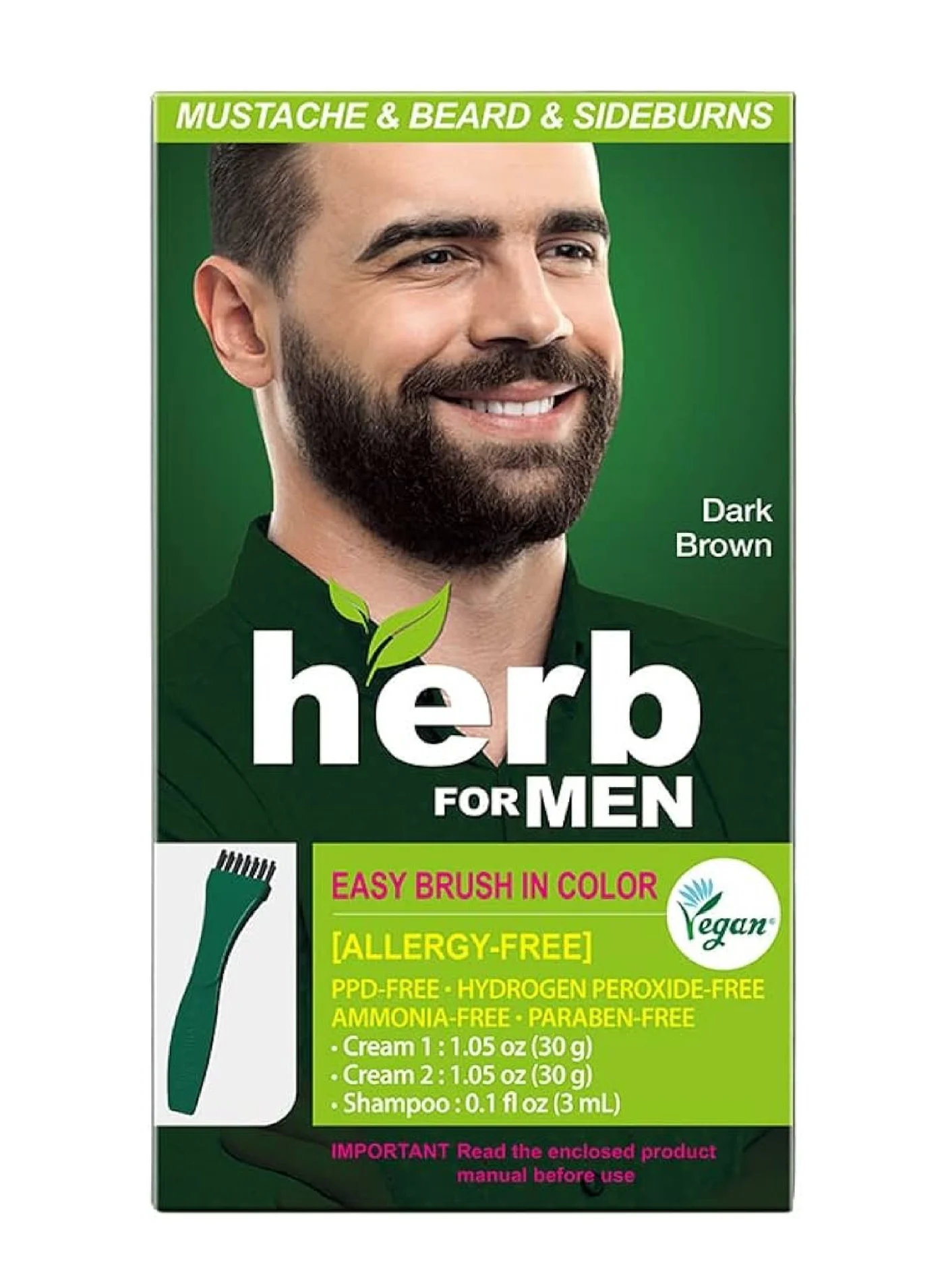 HerbForMen Hair Color Cream Dark Brown (Premium Formula for Men, 100 mL) iy6bt
