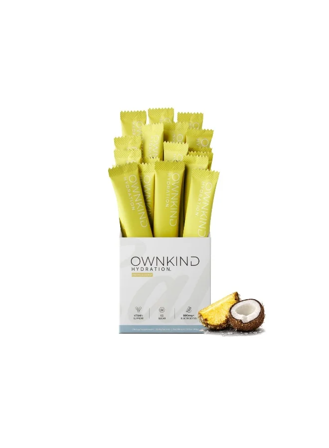 OWNKIND Electrolyte Hydration Powder Sachets - Pineapple & Coconut Flavor (20 Servings) ixdff