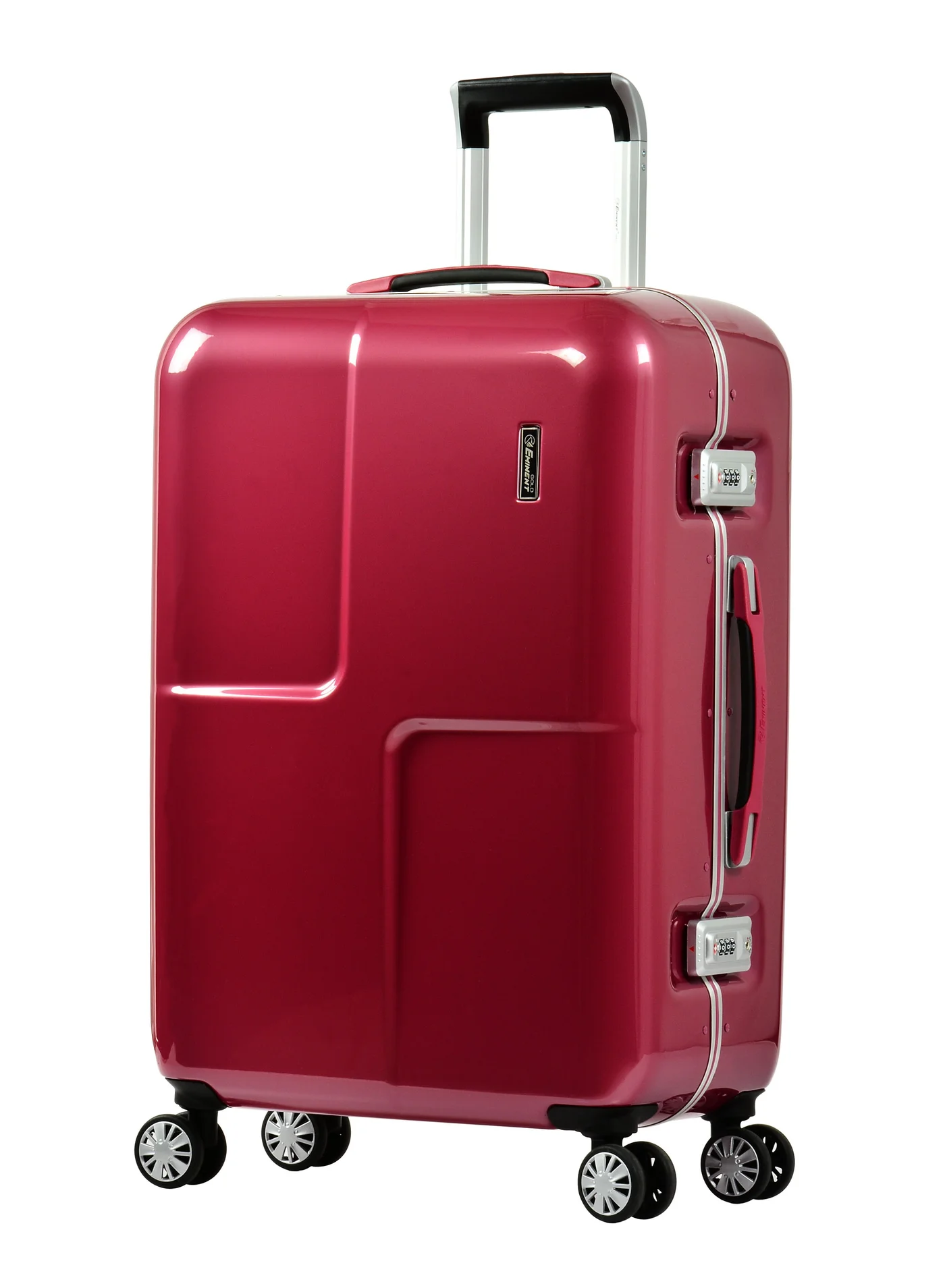 Eminent Polycarbonate Hard Shell Travel Luggage with TSA Lock and Double Spinner Wheels (Dark Pink, Medium) dywfm