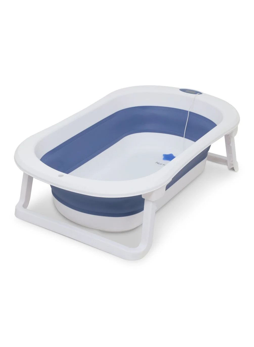 Nurtur Foldable Baby Bathtub with Digital Temperature Display and Non-Slip Base (Blue, Large) 58whb