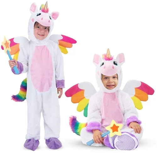 Spooktacular Creations Unicorn Costume Set with Wings and Star Wand for Kids Halloween Party (Multicolor, 3T) 80ta3