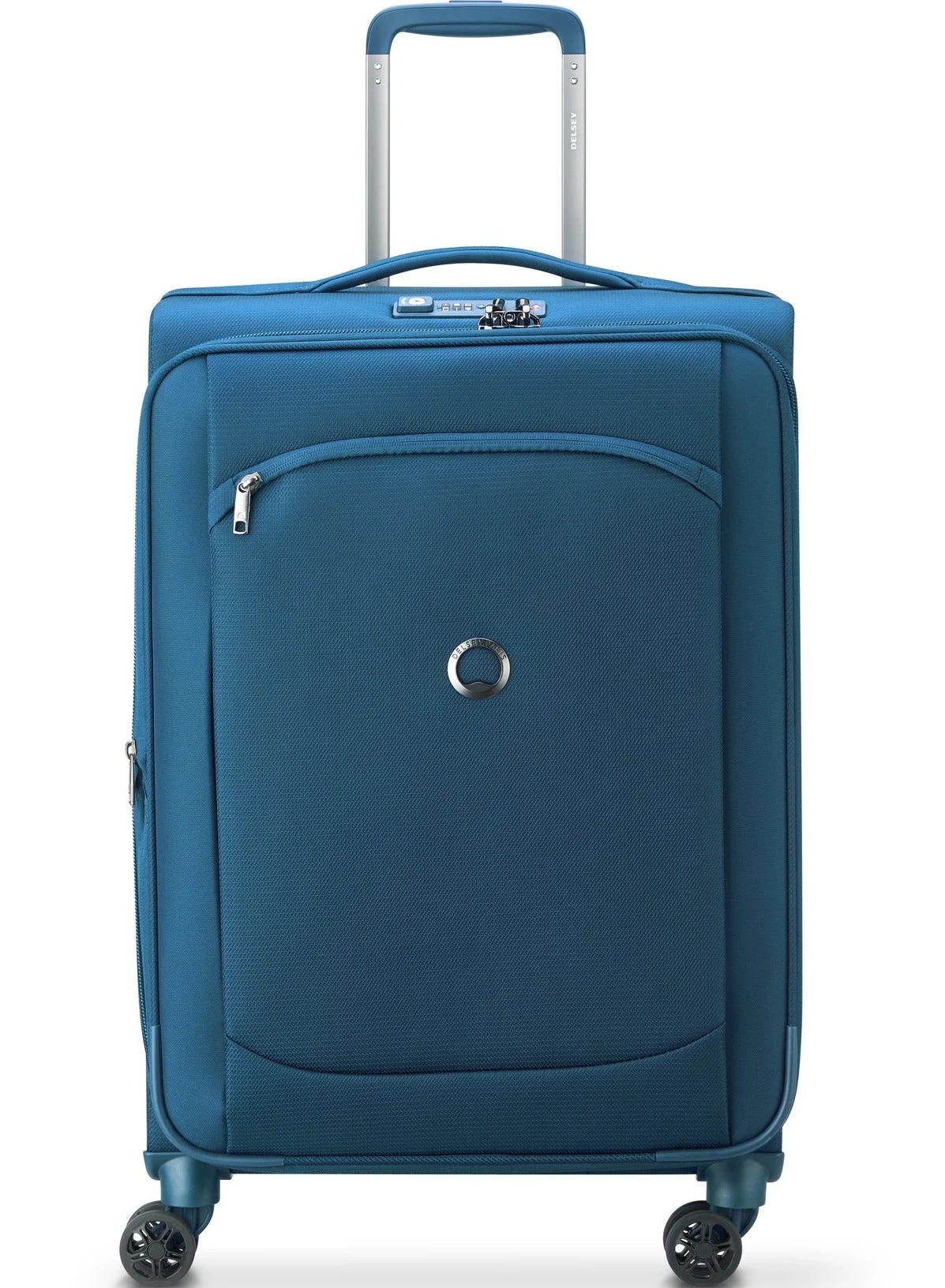 Premium Expandable Softcase Check-In Luggage Trolley with 4-Double Wheels (Light Blue, 68 cm) dr5c8
