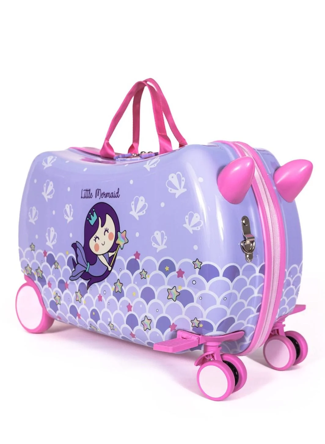 Milk & Moo Kids Rideable Suitcase, Durable Carry-On Luggage with 360¡ã Swivel Wheels, Ergonomic Design for Travel (21L) d55lh